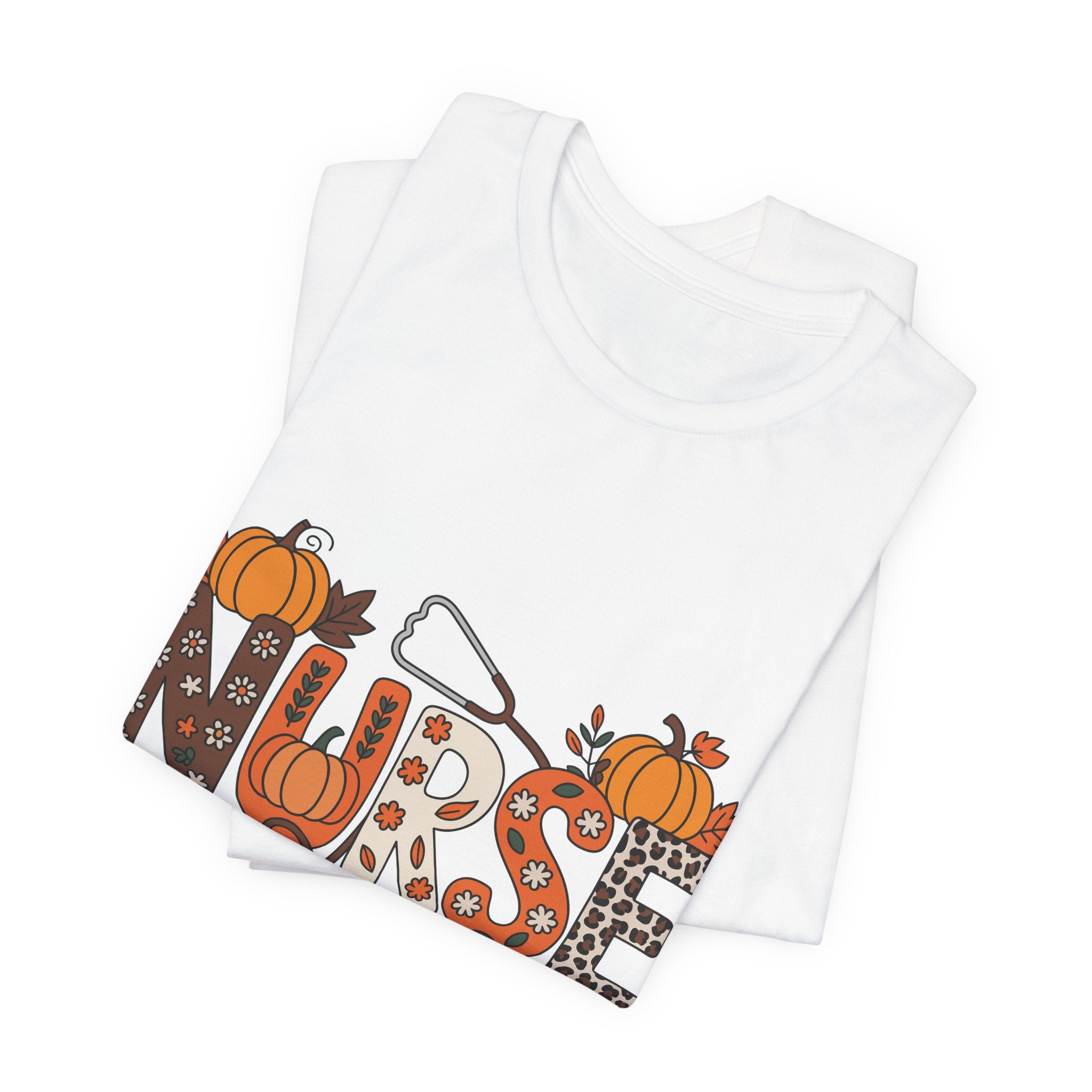 Nurse Fall Tee – Autumn Pumpkin Stethoscope Graphic Shirt