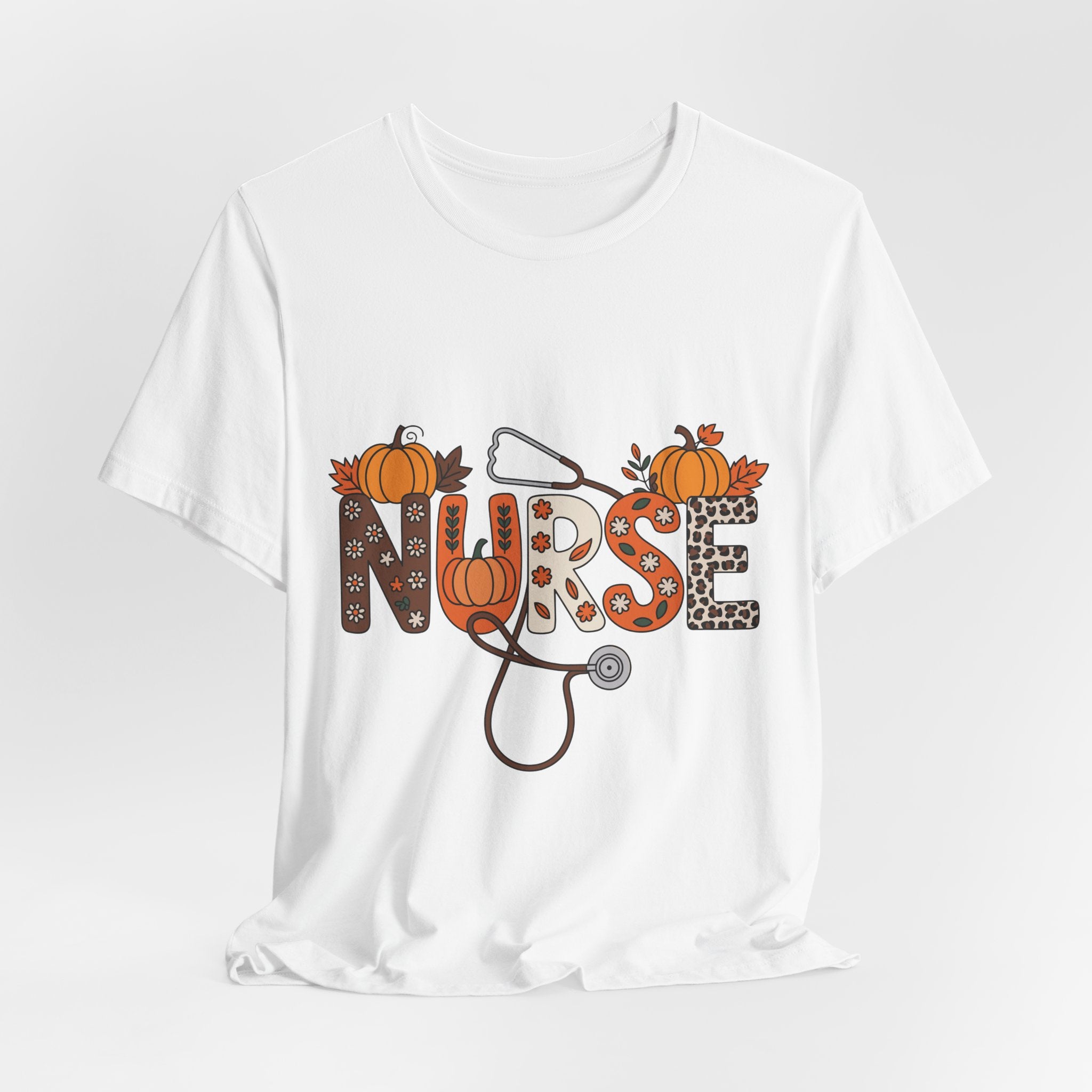 Nurse Fall Tee – Autumn Pumpkin Stethoscope Graphic Shirt